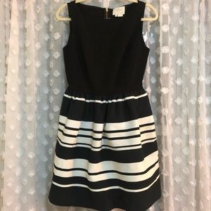 Kate Spade Striped Black & White Sleeveless Dress